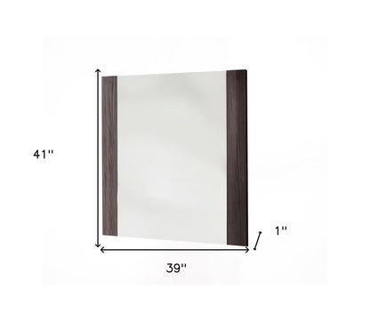 41" Gray Framed Mounted Accent Mirror