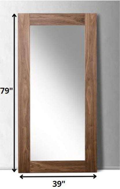 79" Brown Framed Leaning Full Length Hanging Mirror