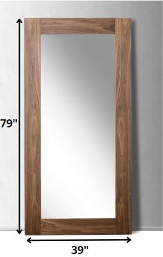 79" Brown Framed Leaning Full Length Hanging Mirror