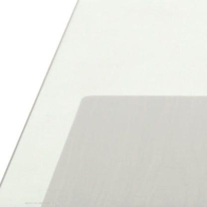 39" Clear and Brown Glass and Wood Pedestal Coffee Table With Shelf