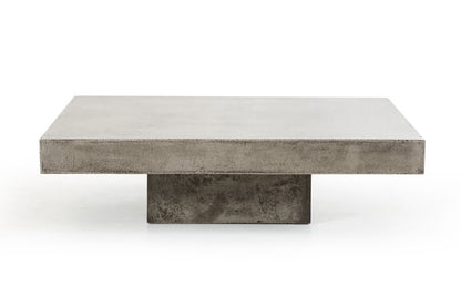 43" Gray and Dark Gray Concrete Square Block Coffee Table