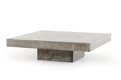 43" Gray and Dark Gray Concrete Square Block Coffee Table