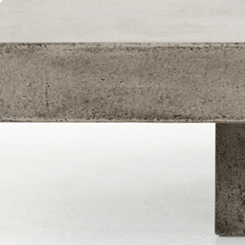 43" Gray and Dark Gray Concrete Square Block Coffee Table