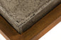 42" Dark Gray and Rust Concrete And Iron Square Abstract Coffee Table