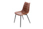 Set of Two Brown and Black Upholstered Faux Leather Dining Side Chairs