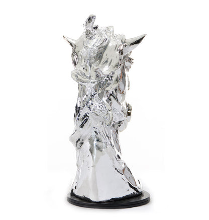 11" Silver Glass Figurine Tabletop Sculpture