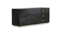 63" Black Six Drawer Shagreen Faux Croc Double Dresser