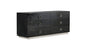 63" Black Wood Six Drawer Double Dresser