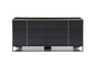 55" Black And Gold Solid Wood Six Drawer Double Dresser