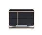 20" Black Wood Two Drawer Nightstand