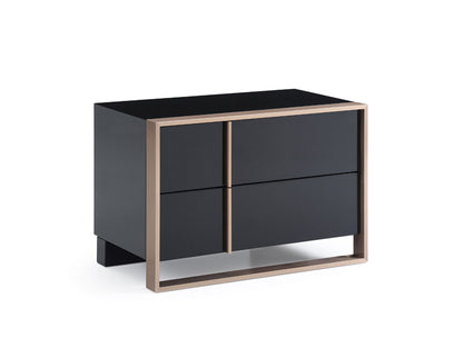 20" Black Two Drawers Nightstand