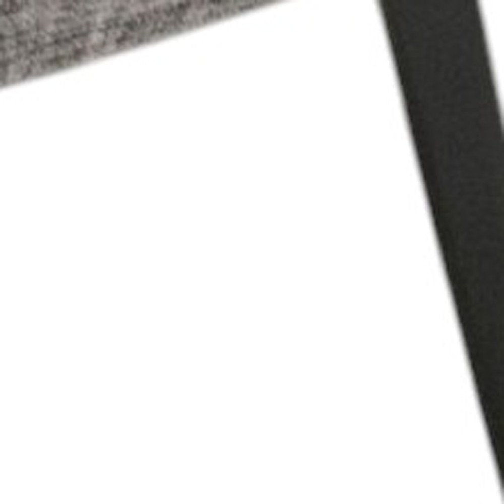 Gray and Black Upholstered Fabric Wing Back Dining Arm Chair