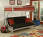 78" X 41" X 65" Twin Over Full Silver Metal Tube Bunk Bed