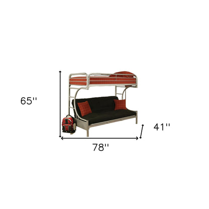 78" X 41" X 65" Twin Over Full Purple Metal Tube Futon Bunk Bed