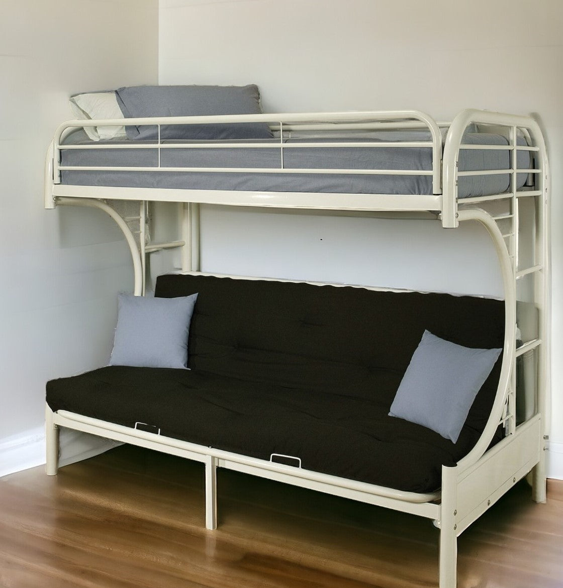 78" X 41" X 65" Twin Over Full Purple Metal Tube Futon Bunk Bed