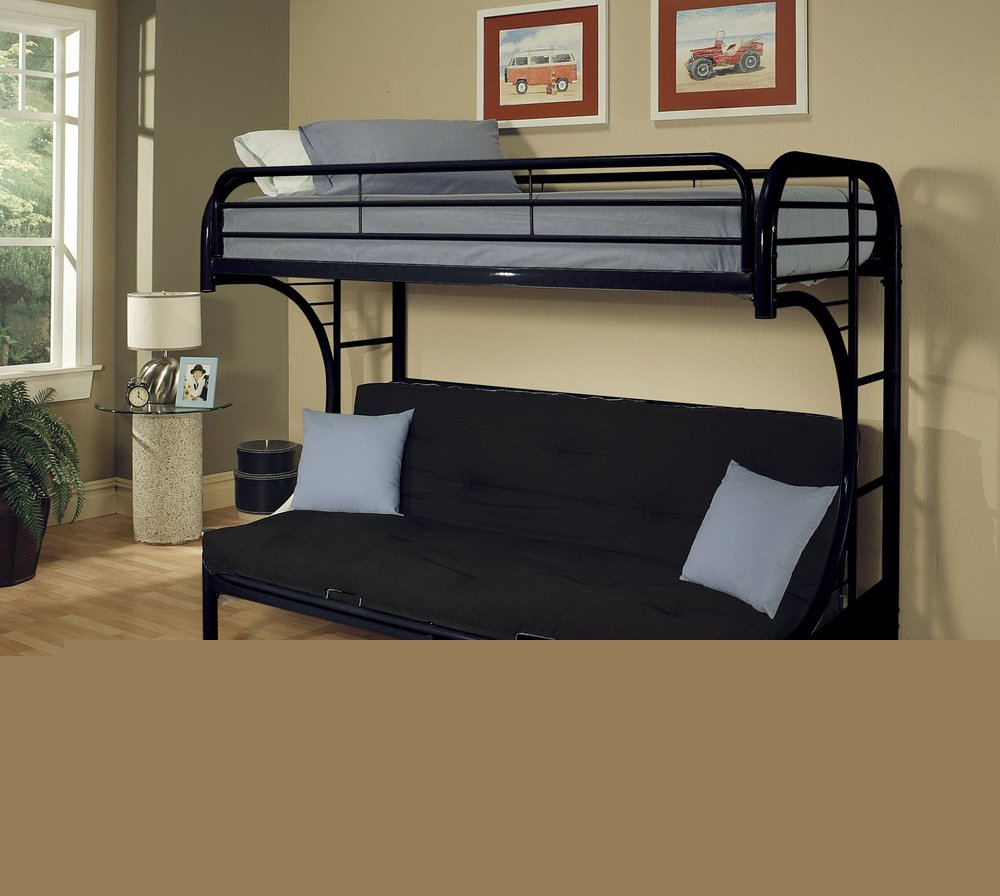 Black Twin Over Queen Bunk Bed