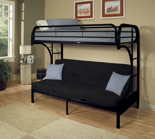 Black Twin Over Queen Bunk Bed
