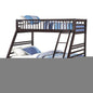 Espresso Twin Over Queen Solid Wood Bunk Bed With Storage