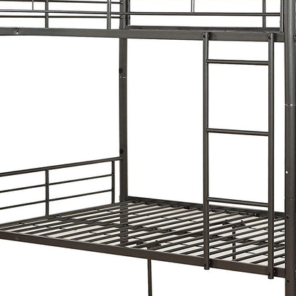 79" X 57" X 65" Gunmetal Metal Tube Full Over Full Bunk Bed