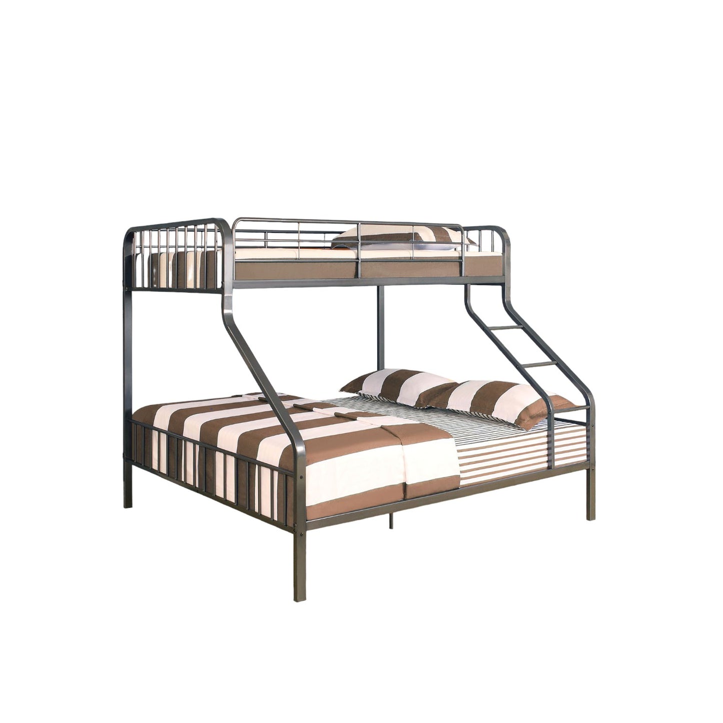 83" X 63" X 60" Gunmetal Twin Xl Over Queen Bunk Bed