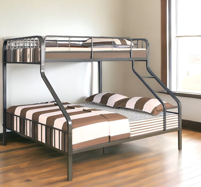 83" X 63" X 60" Gunmetal Twin Xl Over Queen Bunk Bed