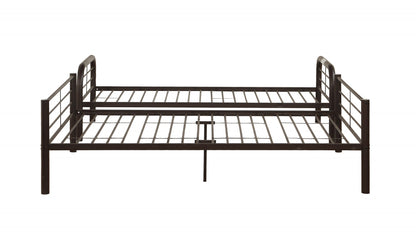 79" X 57" X 63" Twin Over Full Sandy Black Metal Tube Bunk Bed