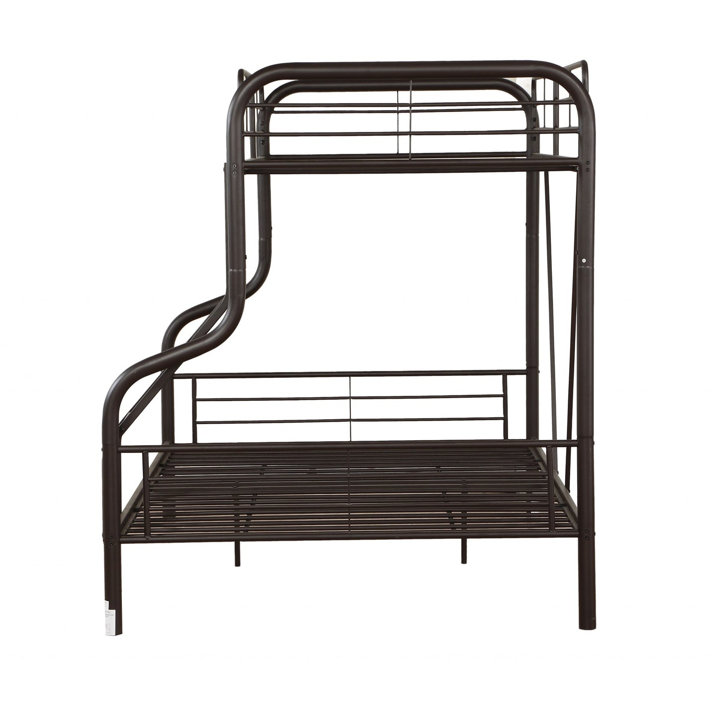 79" X 57" X 63" Twin Over Full Sandy Black Metal Tube Bunk Bed