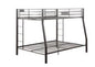 83" X 63" X 65" Sandy Black Metal Twin Xl Over Queen Bunk Bed