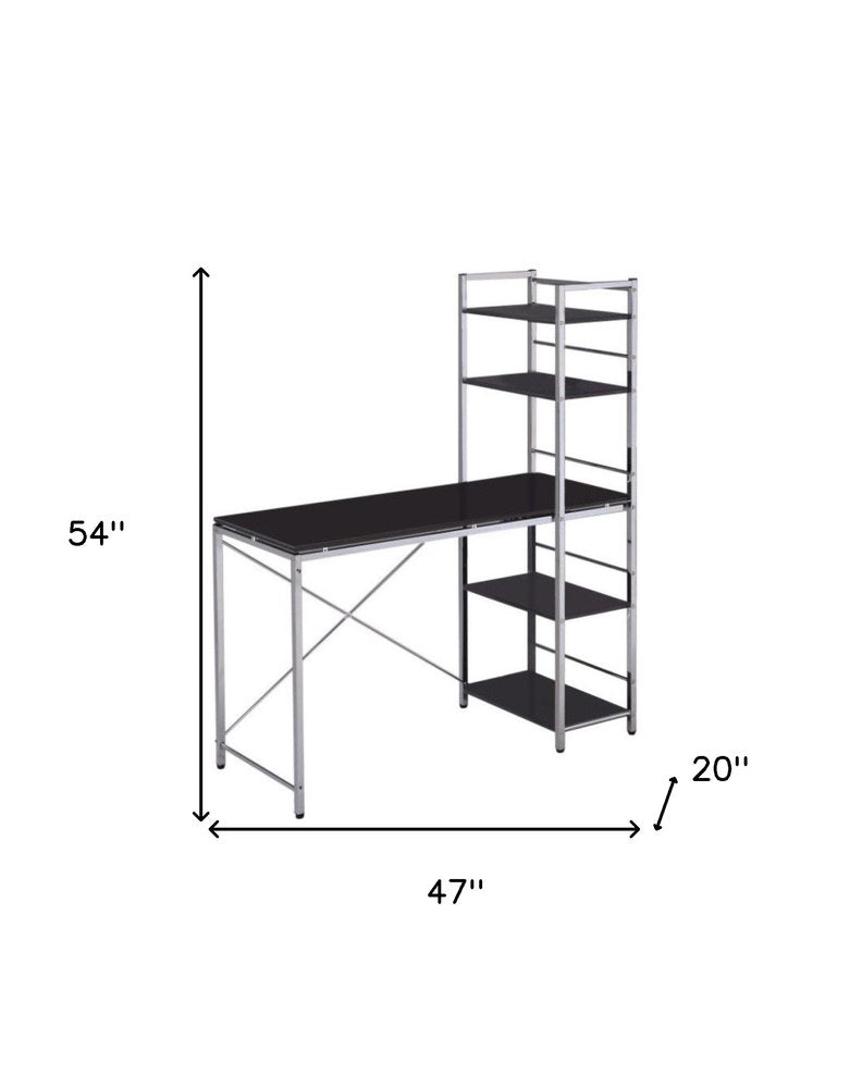 47" Black and Silver Computer Desk