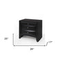 25" Dark Brown Solid Wood Three Drawer Nightstand