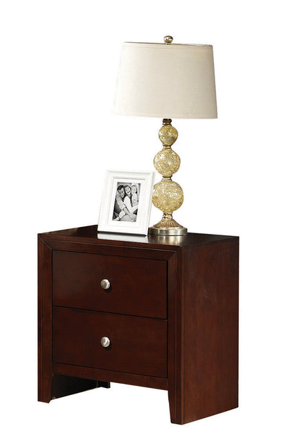 24" Brown Two Drawers Nightstand