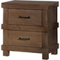 23" Brown Two Drawers Metal Nightstand