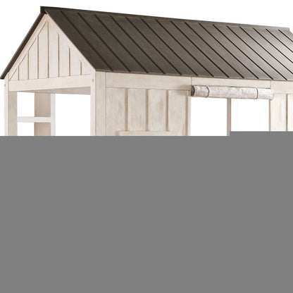 Pink and White Wood Full Bed Frame