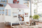 White Solid Wood Full House Bed