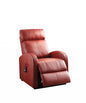 28" Red Tufted Faux Leather Power Lift Assist Recliner