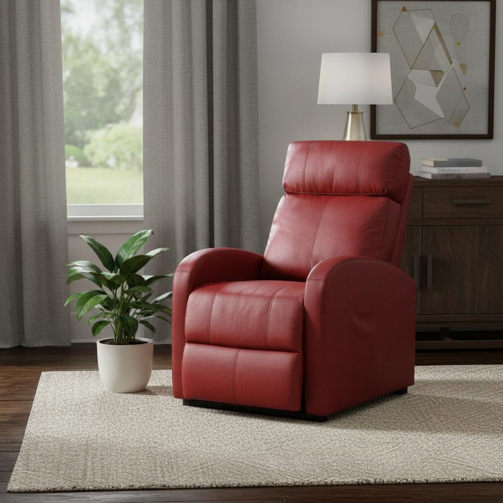 28" Gray Tufted Faux Leather Faux Leather Power Lift Assist Recliner