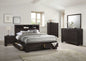 57" Espresso Solid and Manufactured Wood Nine Drawer Double Dresser