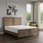 Brown And Black Shiplap Textured Solid Wood Queen Bed Frame
