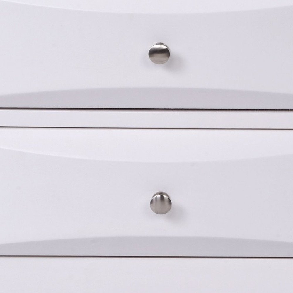 25" Espresso Three Drawers Solid Wood Nightstand