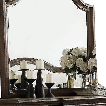 Distressed Grey Finish Beveled Wall Mirror