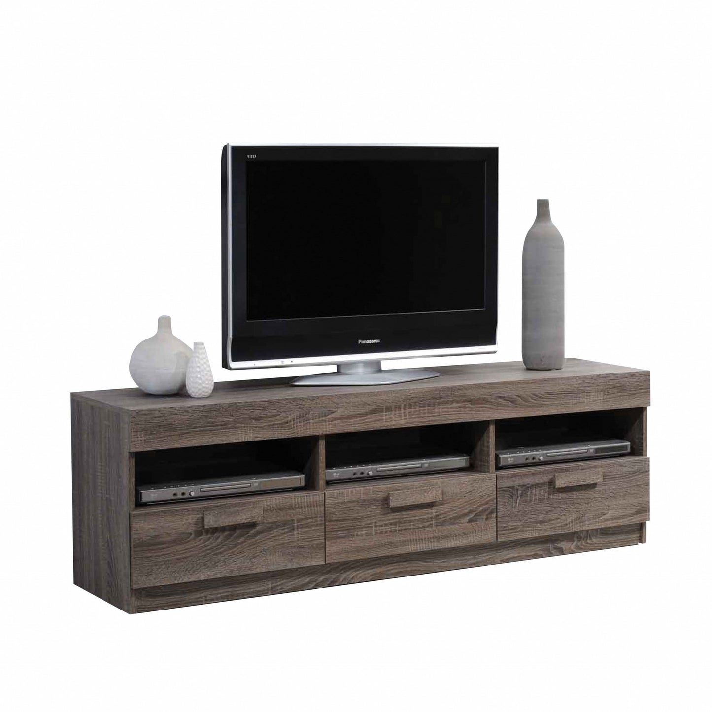 59" Brown Open Shelving TV Stand