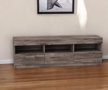 59" Brown Open Shelving TV Stand