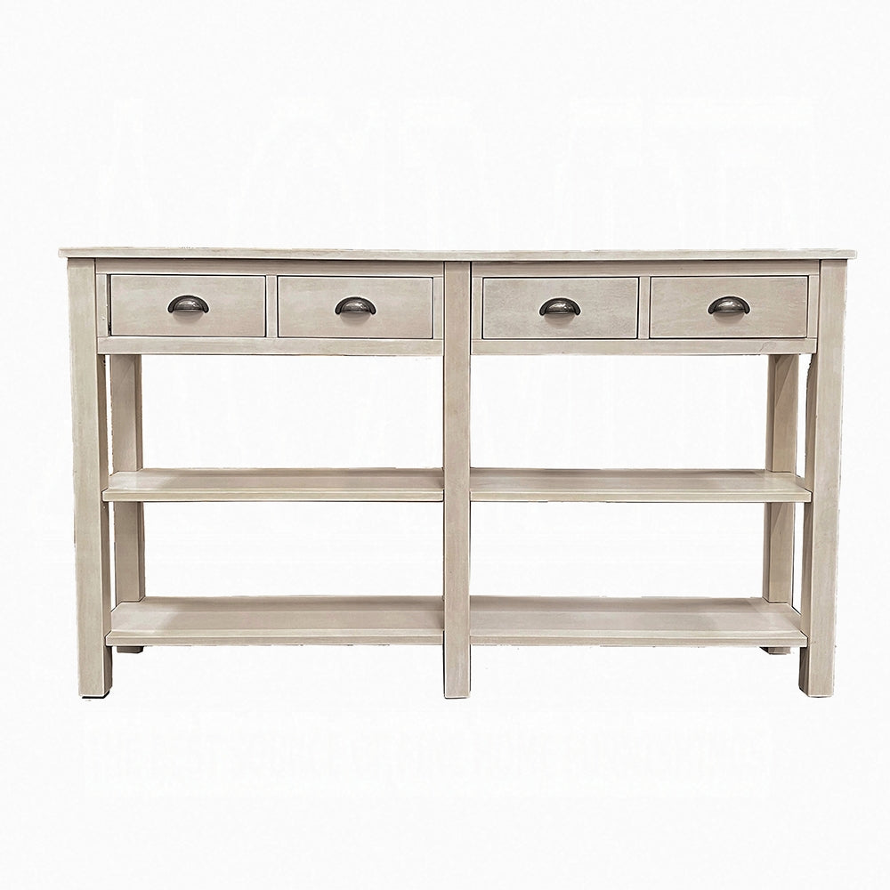 72" Cream Solid Wood Console Table