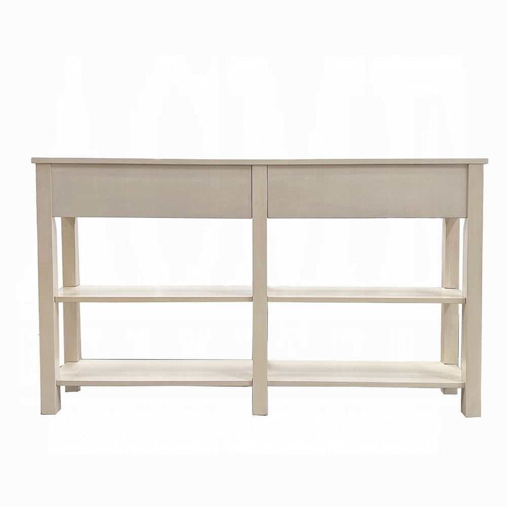 72" Cream Solid Wood Console Table