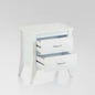 25" White Wood Two Drawer Nightstand
