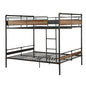 83" X 65" X 68" Sandy Black  Dark Bronze Handbrushed Queen Over Queen Bunk Bed