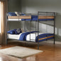 83" X 65" X 68" Sandy Black  Dark Bronze Handbrushed Queen Over Queen Bunk Bed