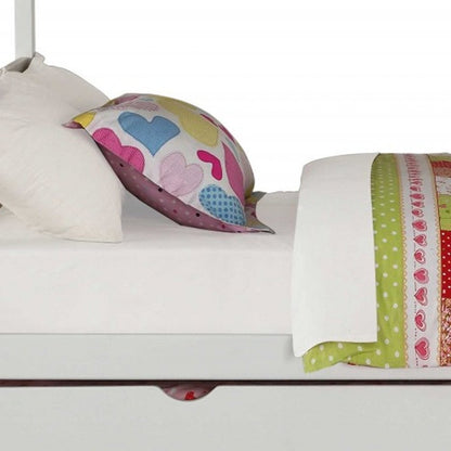 White Twin Over Full Solid Wood Bunk Bed With Stairs And Trundle And Storage