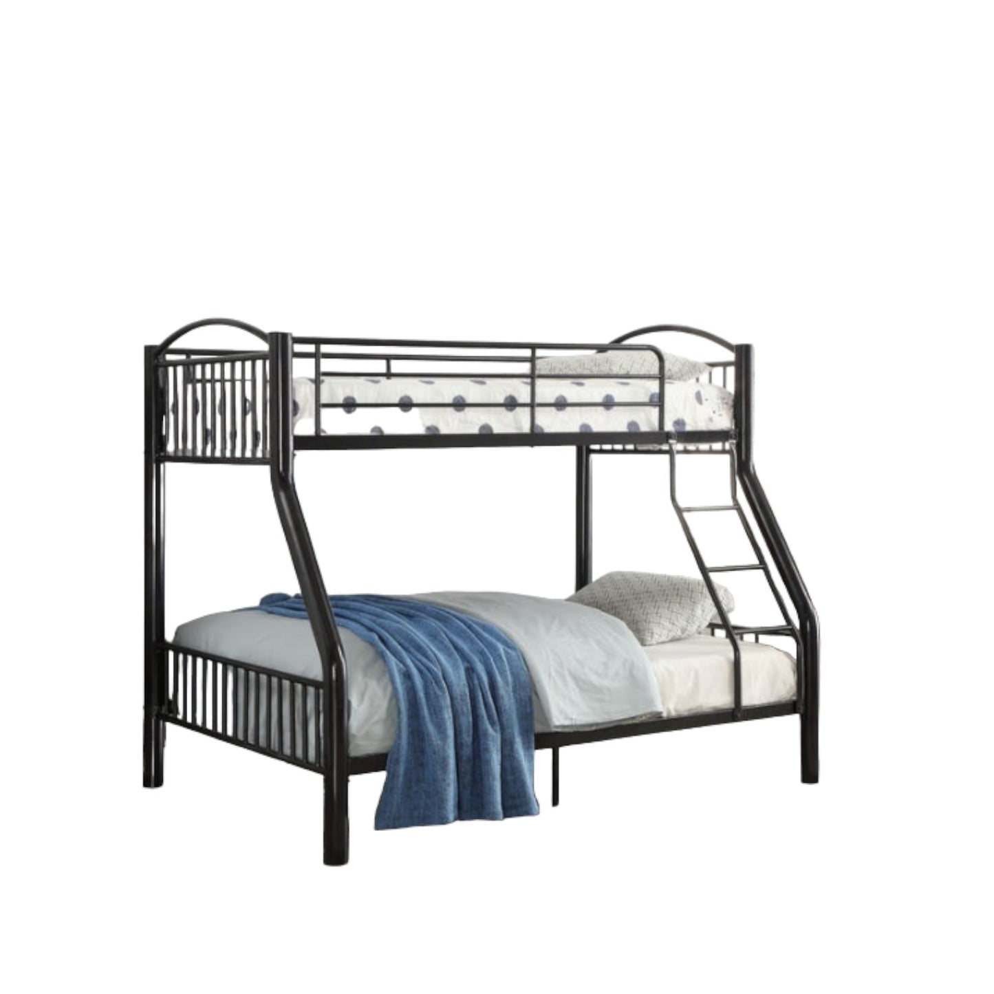 78" X 56" X 67" Twin Over Full Black Bunk Bed