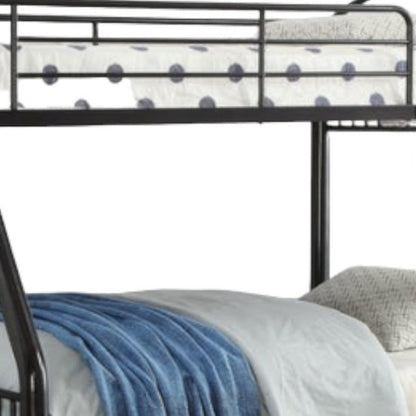 78" X 56" X 67" Silver Metal Twin Over Full  Bunk Bed